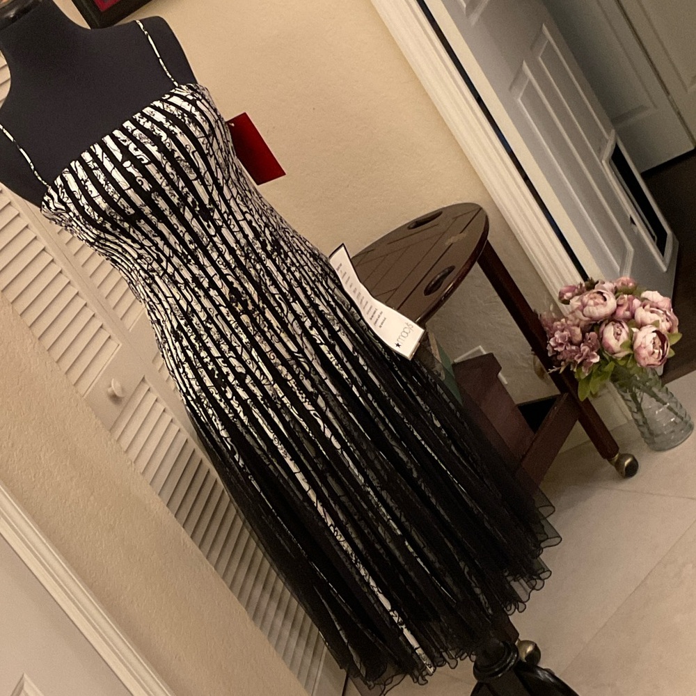 Chic Strapless Black and White Dress NWT MACYS